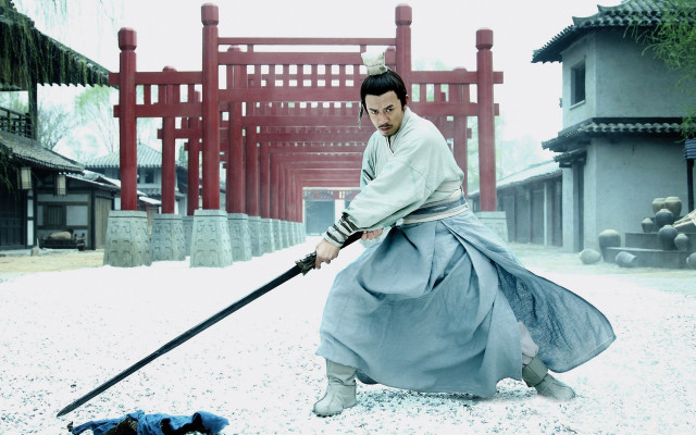 Kimono sword man redgate mattepainting free wallpaper for desktop - medium preview image