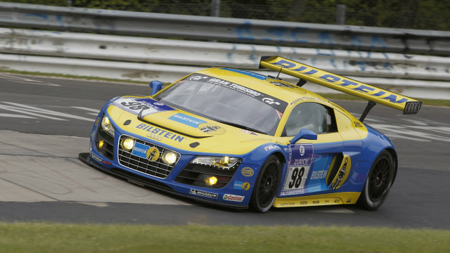 Yellow blue race car track free wallpaper for desktop - medium preview image