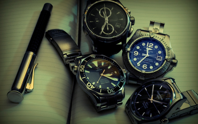 Watches notebook pen clock gear free wallpaper for desktop - medium preview image