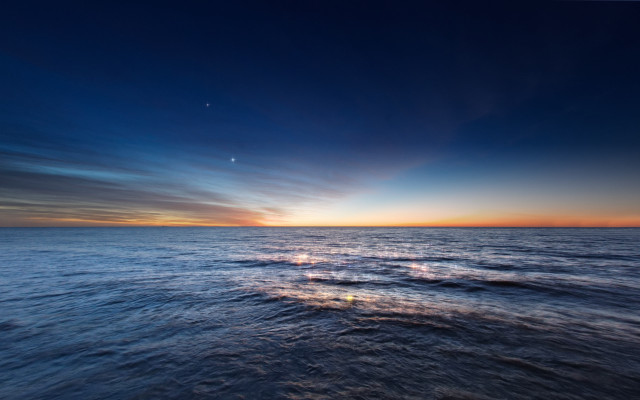 Sunset ocean bright sky star free wallpaper for desktop - medium preview image
