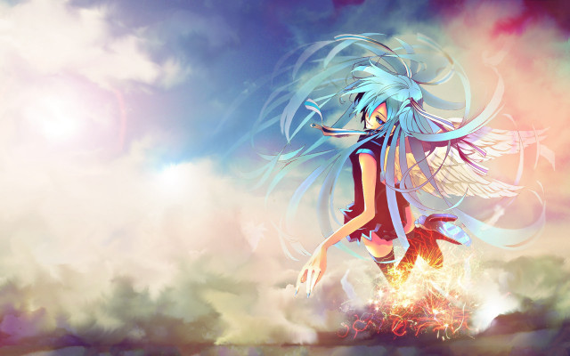 Girl red dress hill sky free wallpaper for desktop - medium preview image