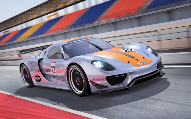 Silver sports car race track #13 free wallpaper for desktop - medium preview image