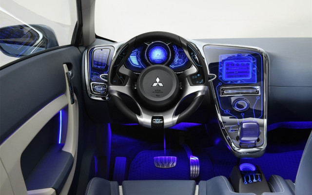 Car dashboard blue light steering free wallpaper for desktop - medium preview image