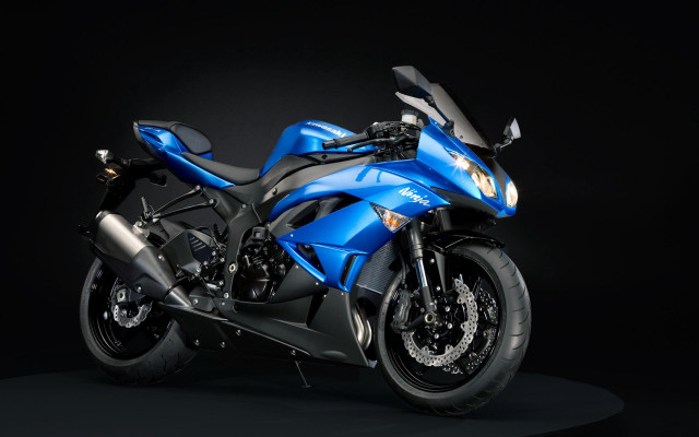 Blue motorcycle digital rendering dark free wallpaper for desktop - medium preview image