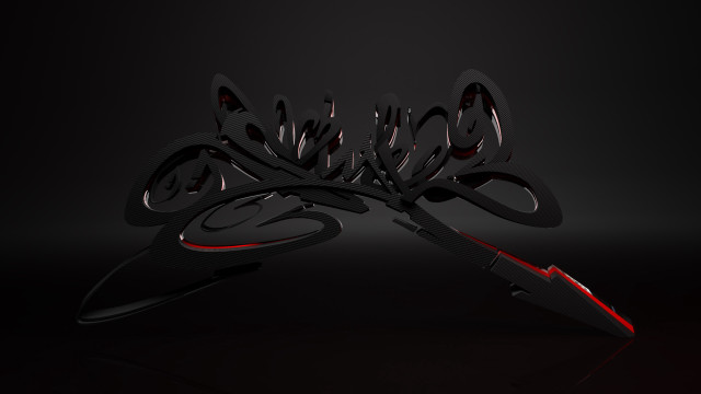 Black object red accents 3d free wallpaper for desktop - medium preview image
