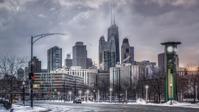 City clocktower urban skyline mountain free wallpaper for desktop - medium preview image