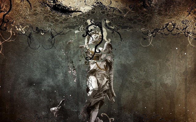 Woman bird tree night sky free wallpaper for desktop - medium preview image