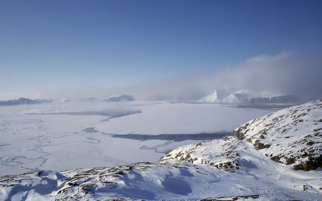 Snowy ice water mountains ecological free wallpaper for desktop - medium preview image