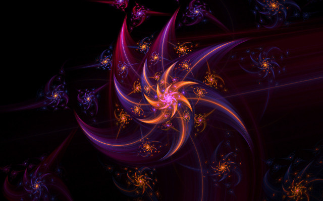 Purple orange flower fractal generative free wallpaper for desktop - medium preview image