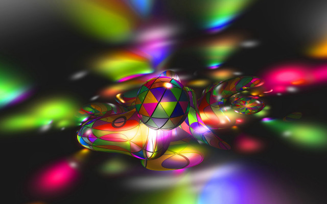 Colorful abstract black background holography free wallpaper for desktop - medium preview image