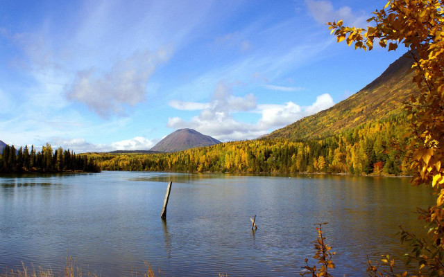 Lake mountains trees blue sky #6 free wallpaper for desktop - medium preview image