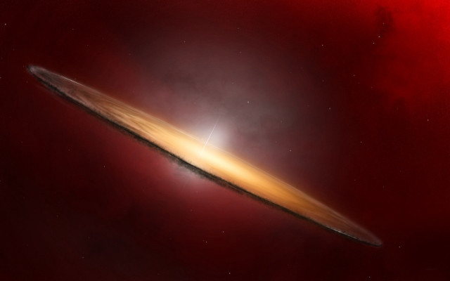 Large planet skyline galaxy milkyway free wallpaper for desktop - medium preview image