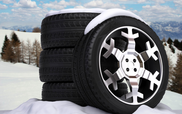 Snow tire pile mountains blue free wallpaper for desktop - medium preview image