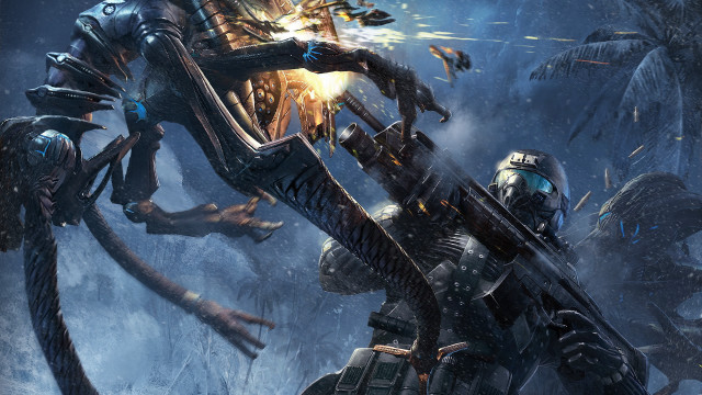 Sci fi battle mecha cityscape free wallpaper for desktop - medium preview image