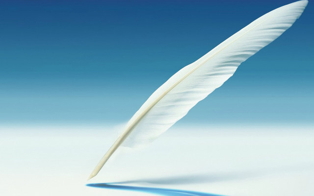 White feather blue surface sky free wallpaper for desktop - medium preview image