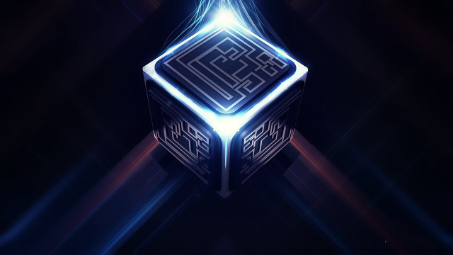 Cube glowing hologram cgi 4k free wallpaper for desktop - medium preview image