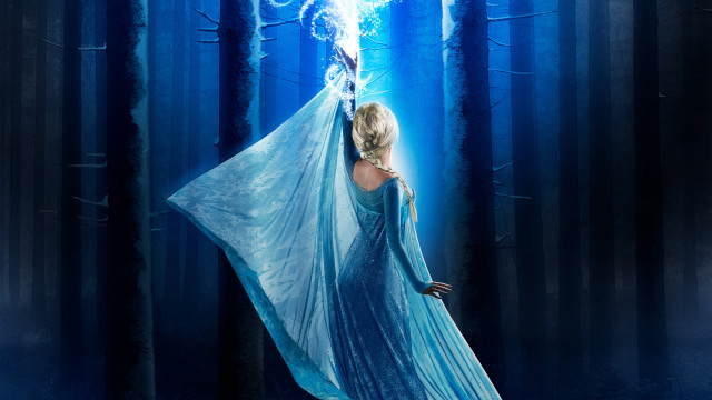 Woman blue dress lightning wand free wallpaper for desktop - medium preview image