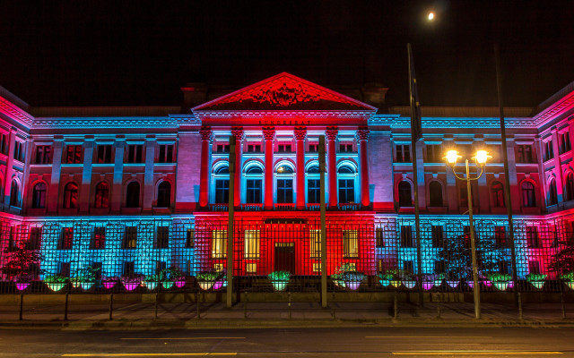 Building cityscape urban lights library free wallpaper for desktop - medium preview image