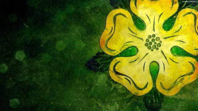 Yellow flower green leaves black #4 free wallpaper for desktop - medium preview image