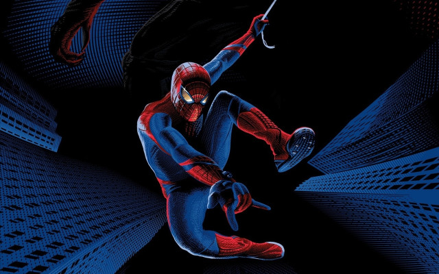 Spiderman tennis jumping poster honeycomb free wallpaper for desktop - medium preview image