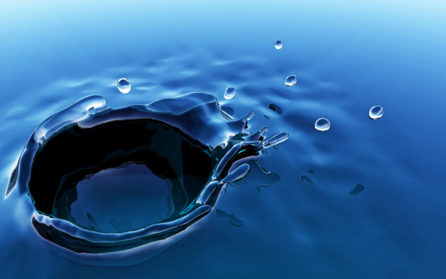 Blue water drop black circle free wallpaper for desktop - medium preview image