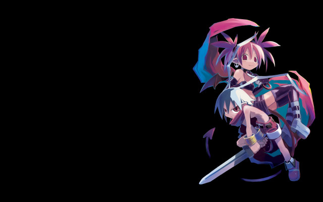 Demon girl pink hair wings free wallpaper for desktop - medium preview image