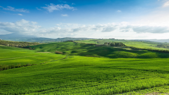 Green hills clouds blue sky #2 free wallpaper for desktop - medium preview image