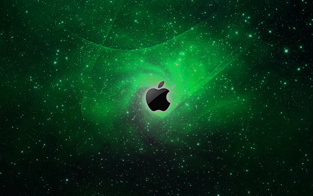 Apple green stars light space free wallpaper for desktop - medium preview image