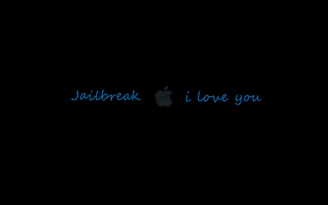 Black background blue apple jailbreak free wallpaper for desktop - medium preview image