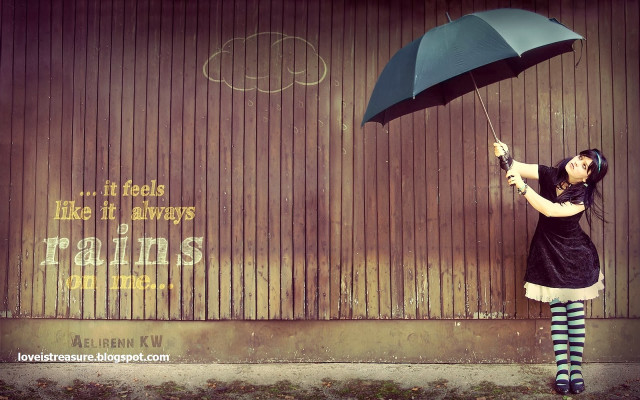 Woman umbrella graffiti wall writing free wallpaper for desktop - medium preview image