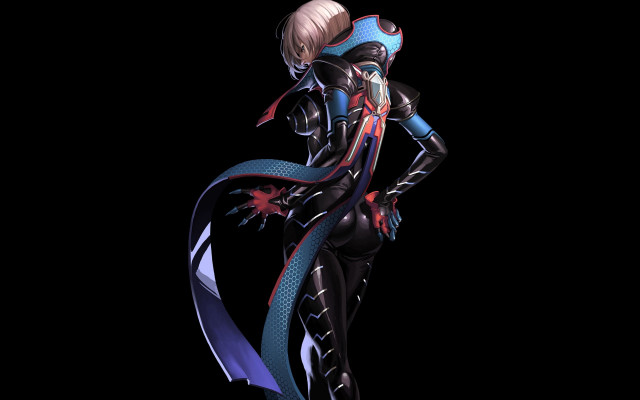 Futuristic woman sword armor bodysuit free wallpaper for desktop - medium preview image