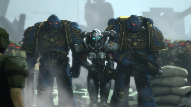 Space people robot warhammer glowing free wallpaper for desktop - medium preview image