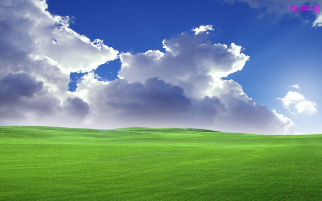 Green field blue sky clouds #26 free wallpaper for desktop - medium preview image