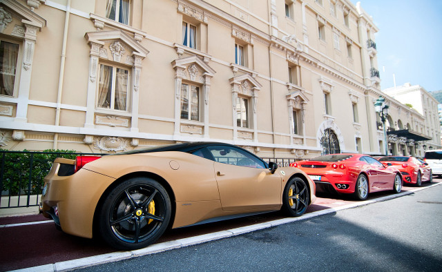 City street cars statue matte free wallpaper for desktop - medium preview image