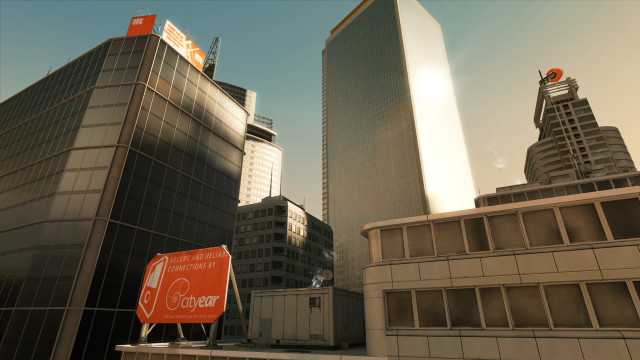 City tallbuildings orange sign cedric free wallpaper for desktop - medium preview image