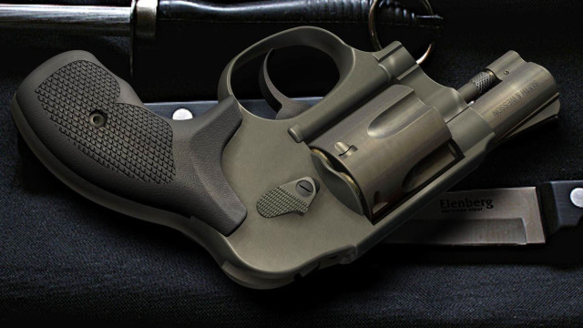 Gun knife black surface night free wallpaper for desktop - medium preview image