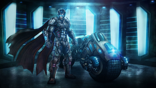 Futuristic man motorcycle cobra concept free wallpaper for desktop - medium preview image