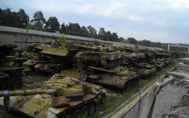 Tanks grass building fence ecological free wallpaper for desktop - medium preview image