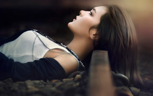 Chen lin female fashion art free wallpaper for desktop - medium preview image