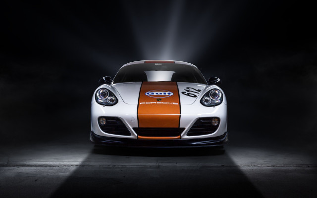 White orange sports car dark free wallpaper for desktop - medium preview image