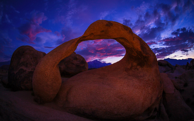 Rock formation purple sky sunset free wallpaper for desktop - medium preview image