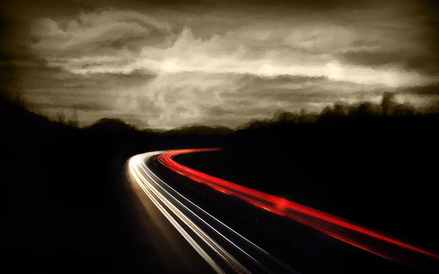 Long exposure highway red streak free wallpaper for desktop - medium preview image