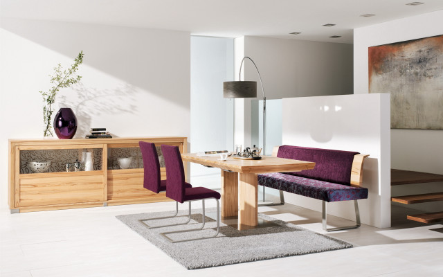 Dining room purple chairs bench free wallpaper for desktop - medium preview image