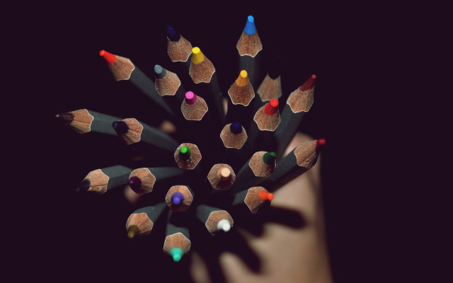 Pencils cup hand child drawing #2 free wallpaper for desktop - medium preview image