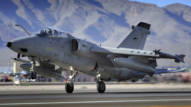 Fighterjet takeoff mountains skyline pilot free wallpaper for desktop - medium preview image