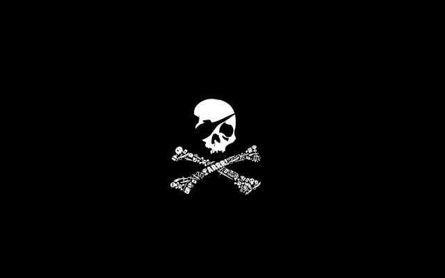 Skull crossbones white skull left free wallpaper for desktop - medium preview image