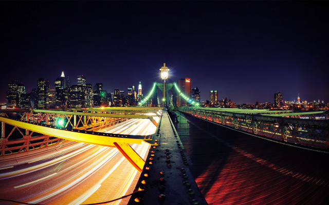 City skyline bridge night lights #9 free wallpaper for desktop - medium preview image