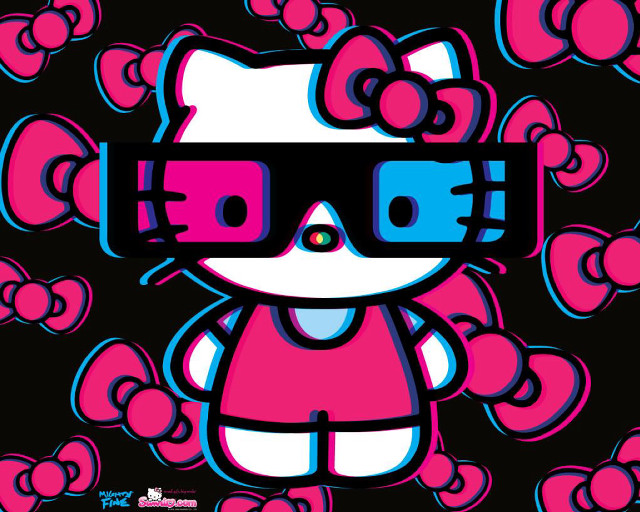 Hello kitty hearts sunglasses pop free wallpaper for desktop - medium preview image