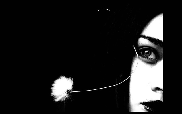 Woman earbuds gothic ambient occlusion free wallpaper for desktop - medium preview image