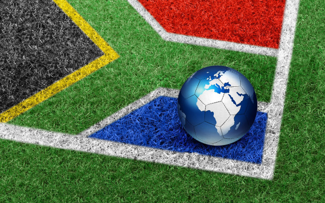 Soccerball field flag 3d render free wallpaper for desktop - medium preview image